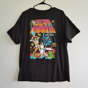 Disney Lucas Films Retro Comic Star Wars T Shirt in Black Size XL